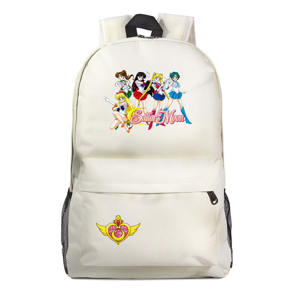 Anime Peripheral Beautiful Girl Warrior Youth Student Backpack For Men And Women Leisure Backpack