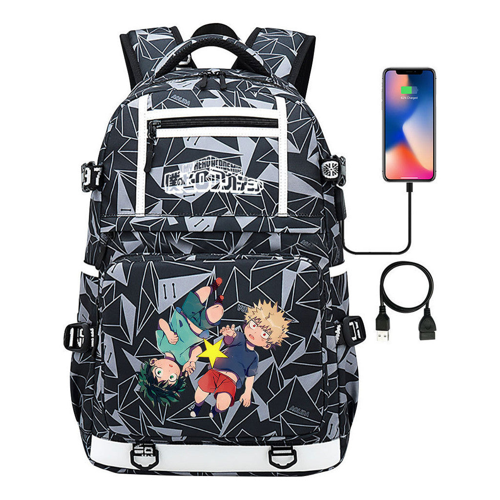 My Heroes Academy Usb Youth Student Backpack Men's And Women's Backpack Leisure Travel Backpack