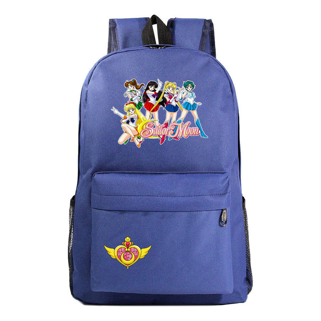 Anime Peripheral Beautiful Girl Warrior Youth Student Backpack For Men And Women Leisure Backpack