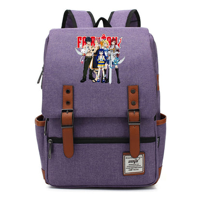 Printed Student Backpack With Casual Belt Buckle, Classic Backpack