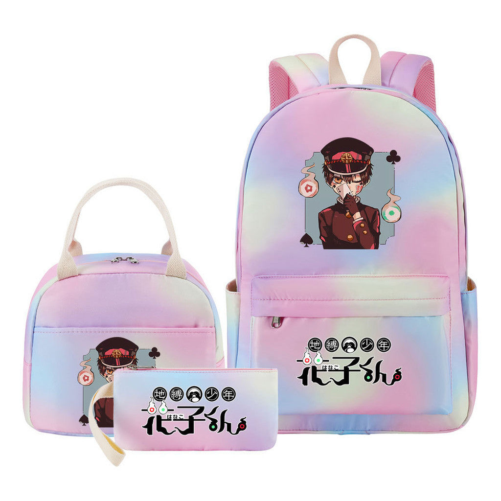 Student Girl Backpack Lunch Bag Three Piece Set Backpack Set