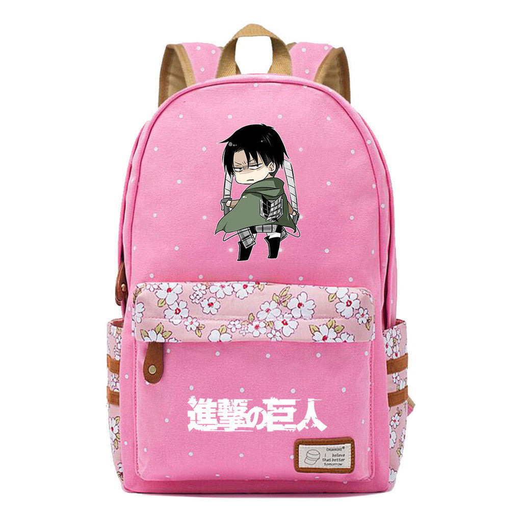 Giant Teenager Student Backpacks With Broken Flowers In Anime Attack, Men's And Women's Backpacks