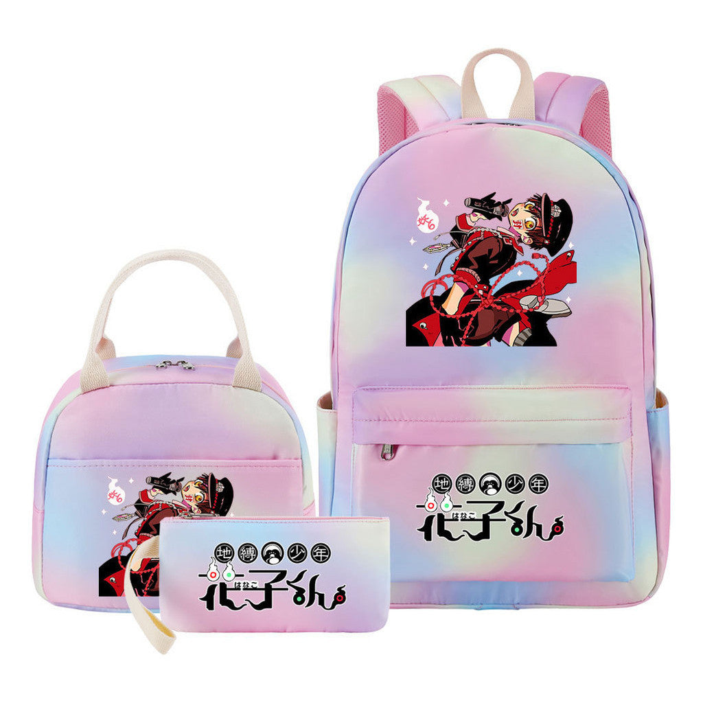 Student Girl Backpack Lunch Bag Three Piece Set Backpack Set