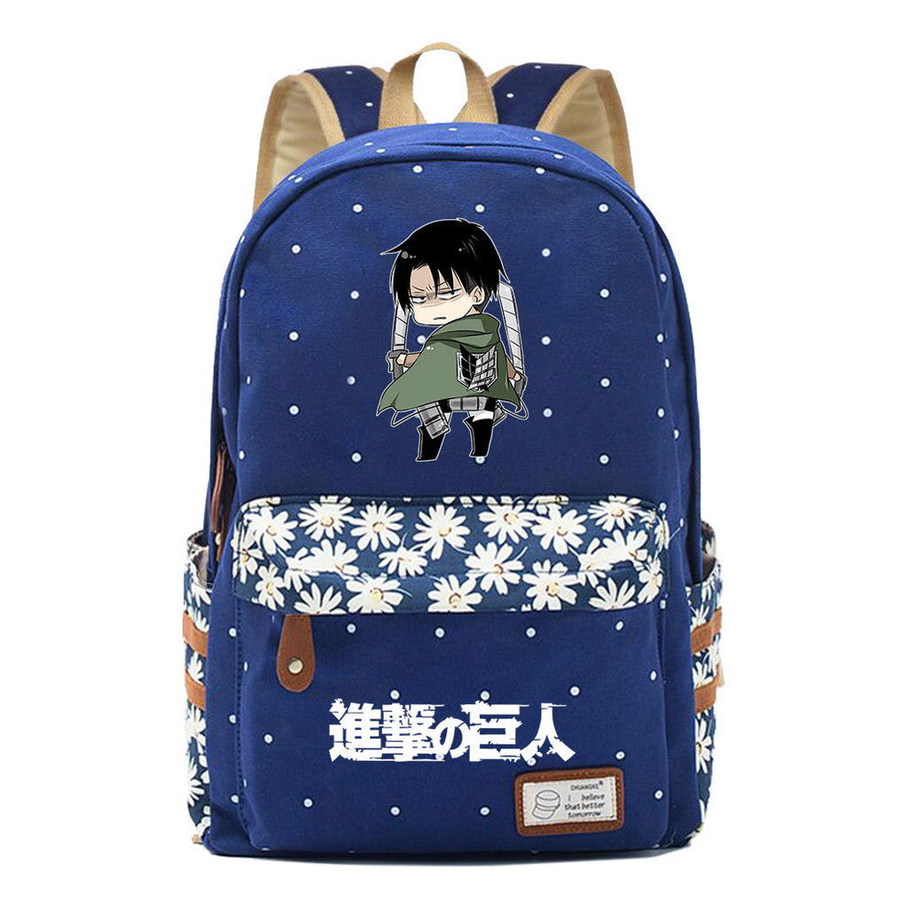 Giant Teenager Student Backpacks With Broken Flowers In Anime Attack, Men's And Women's Backpacks