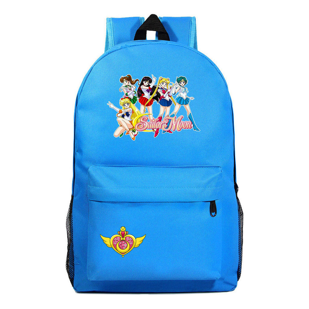 Anime Peripheral Beautiful Girl Warrior Youth Student Backpack For Men And Women Leisure Backpack