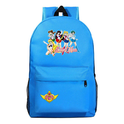 Anime Peripheral Beautiful Girl Warrior Youth Student Backpack For Men And Women Leisure Backpack