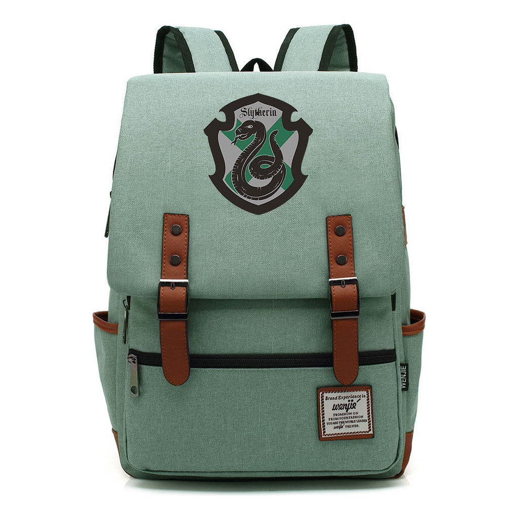 School Of Witchcraft And Wizardry Printed Youth Student Backpack For Men And Women, Casual Belt Buckle, Classic Backpack