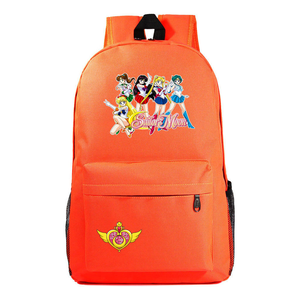 Anime Peripheral Beautiful Girl Warrior Youth Student Backpack For Men And Women Leisure Backpack