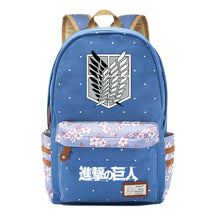 Giant Teenager Student Backpacks With Broken Flowers In Anime Attack, Men's And Women's Backpacks