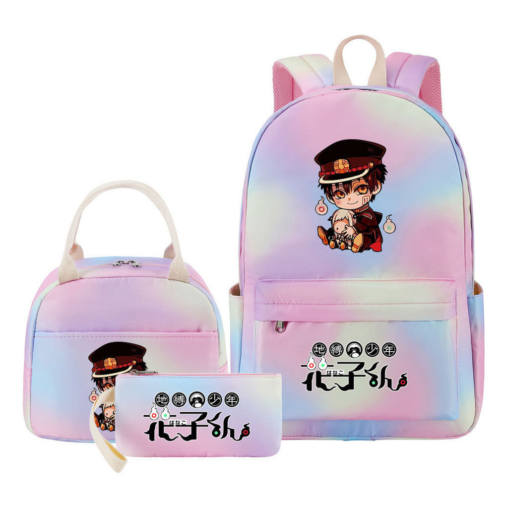 Student Girl Backpack Lunch Bag Three Piece Set Backpack Set