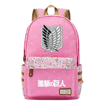 Giant Teenager Student Backpacks With Broken Flowers In Anime Attack, Men's And Women's Backpacks