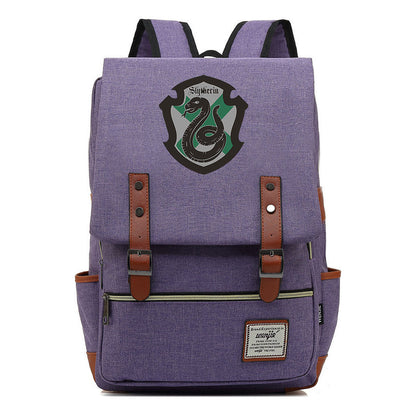 School Of Witchcraft And Wizardry Printed Youth Student Backpack For Men And Women, Casual Belt Buckle, Classic Backpack