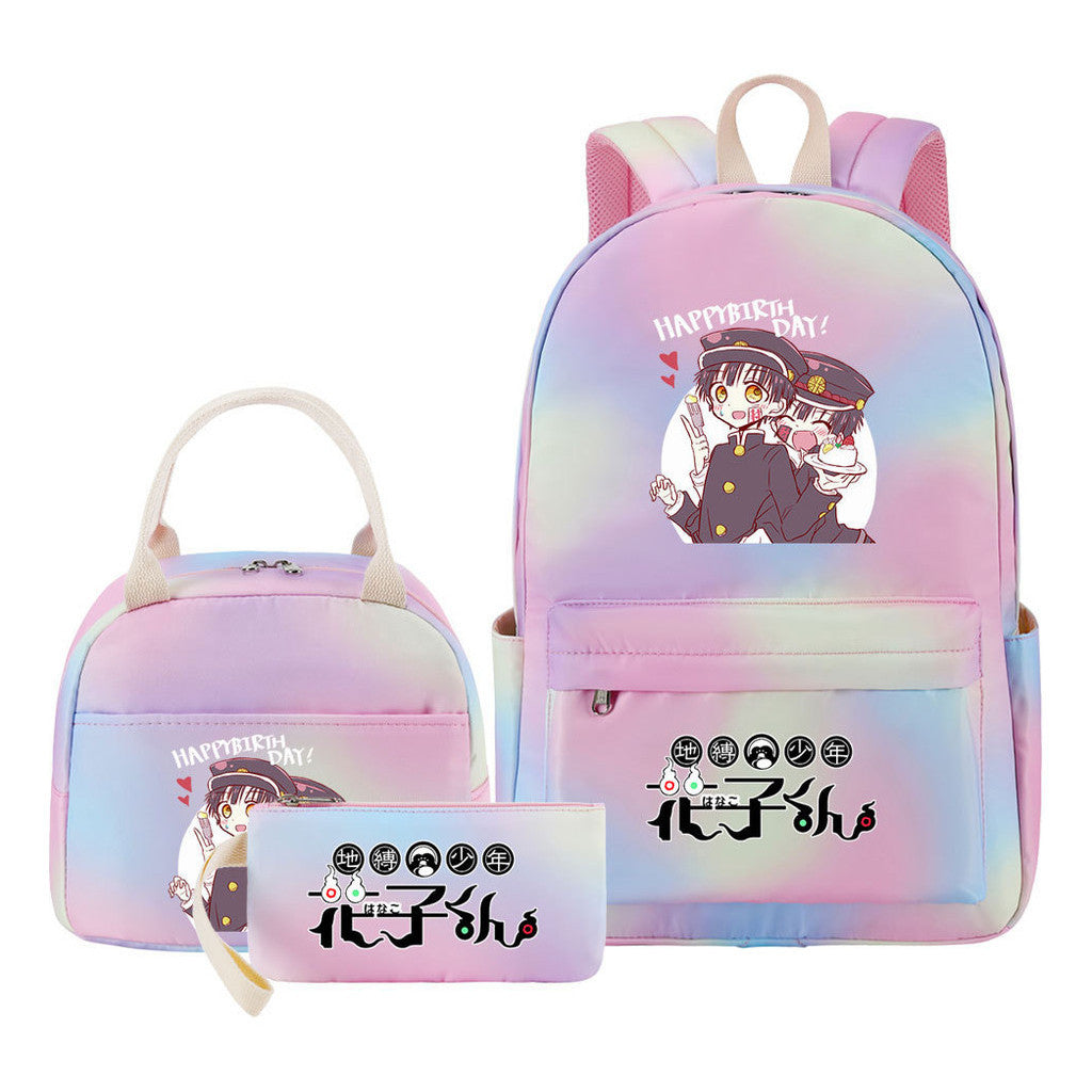 Student Girl Backpack Lunch Bag Three Piece Set Backpack Set