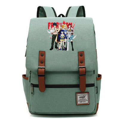 Printed Student Backpack With Casual Belt Buckle, Classic Backpack