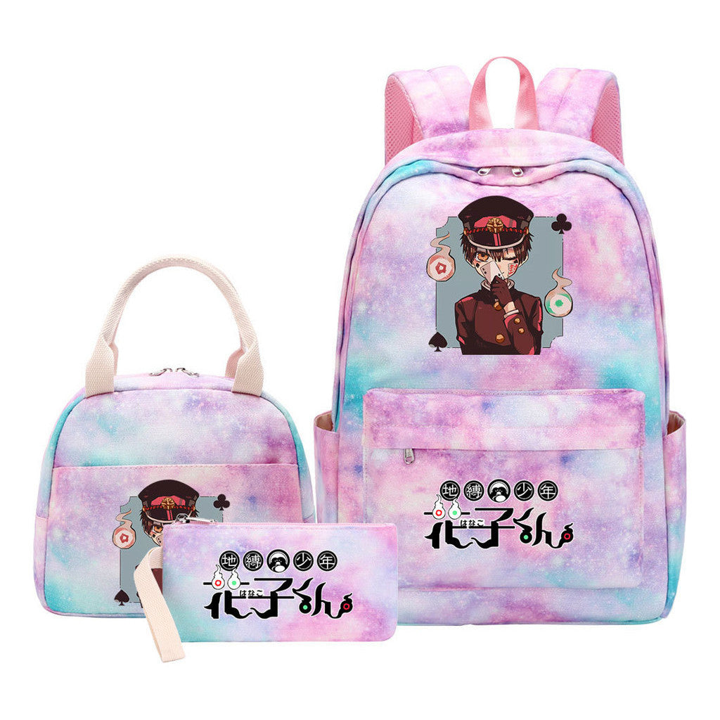 Student Girl Backpack Lunch Bag Three Piece Set Backpack Set