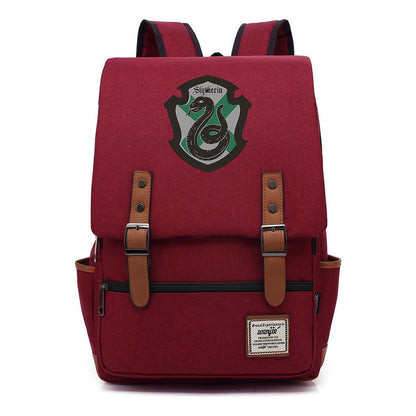 School Of Witchcraft And Wizardry Printed Youth Student Backpack For Men And Women, Casual Belt Buckle, Classic Backpack