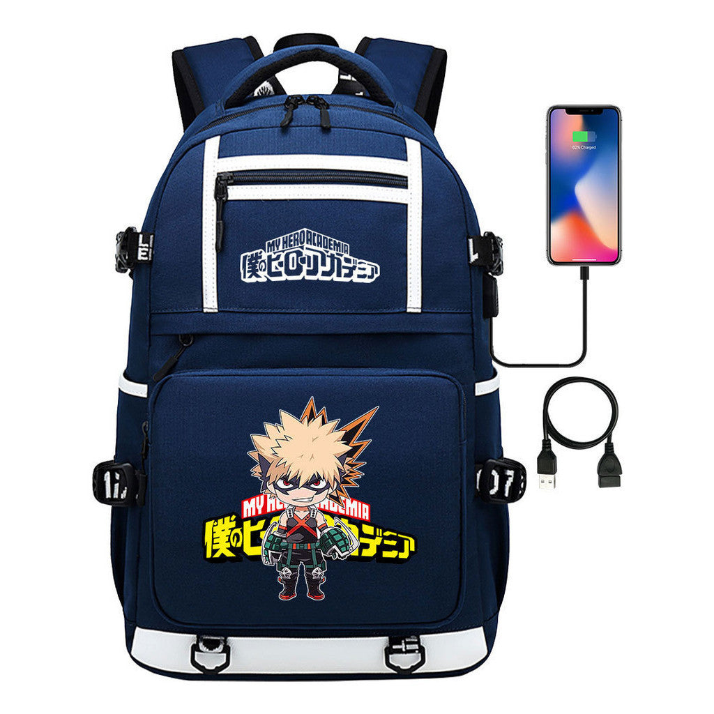 My Heroes Academy Usb Youth Student Backpack Men's And Women's Backpack Leisure Travel Backpack