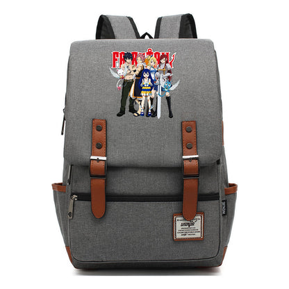 Printed Student Backpack With Casual Belt Buckle, Classic Backpack