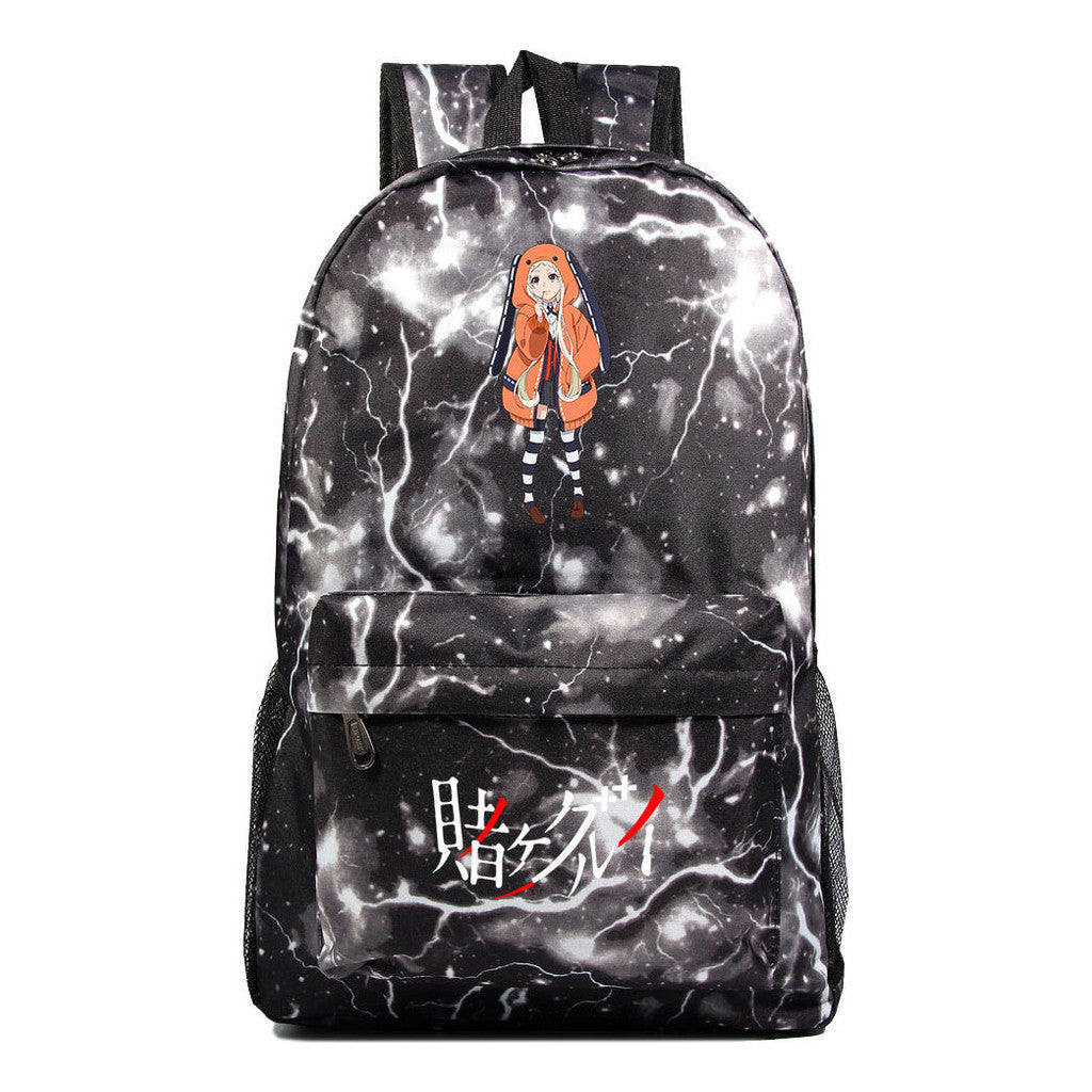 Manga Pass Crazy Gambling Abyss Printed Youth Student School Bag Men's And Women's Leisure Backpack