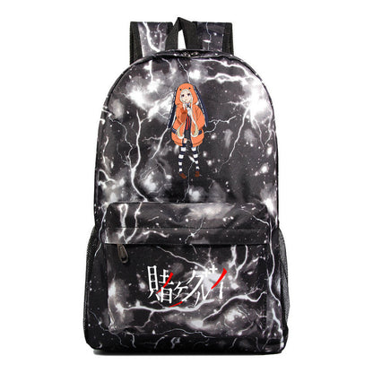 Manga Pass Crazy Gambling Abyss Printed Youth Student School Bag Men's And Women's Leisure Backpack