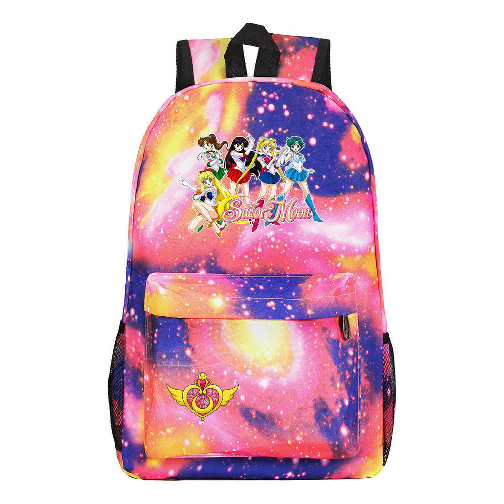 Anime Peripheral Beautiful Girl Warrior Youth Student Backpack For Men And Women Leisure Backpack