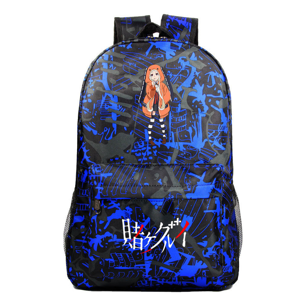 Manga Pass Crazy Gambling Abyss Printed Youth Student School Bag Men's And Women's Leisure Backpack