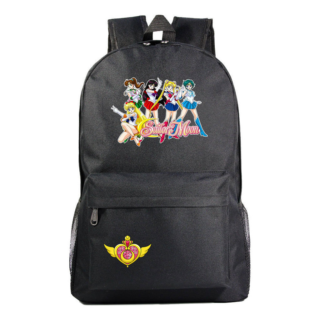 Anime Peripheral Beautiful Girl Warrior Youth Student Backpack For Men And Women Leisure Backpack