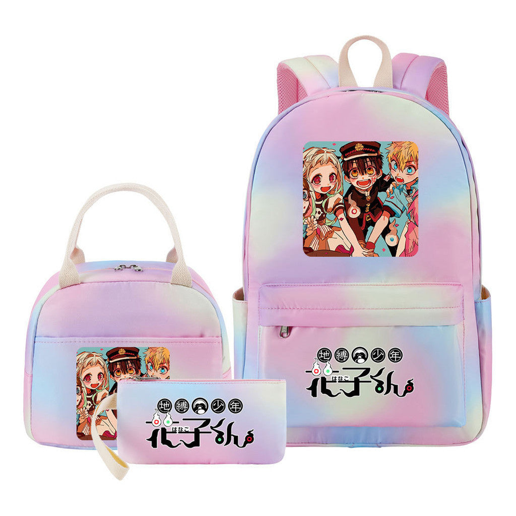 Student Girl Backpack Lunch Bag Three Piece Set Backpack Set