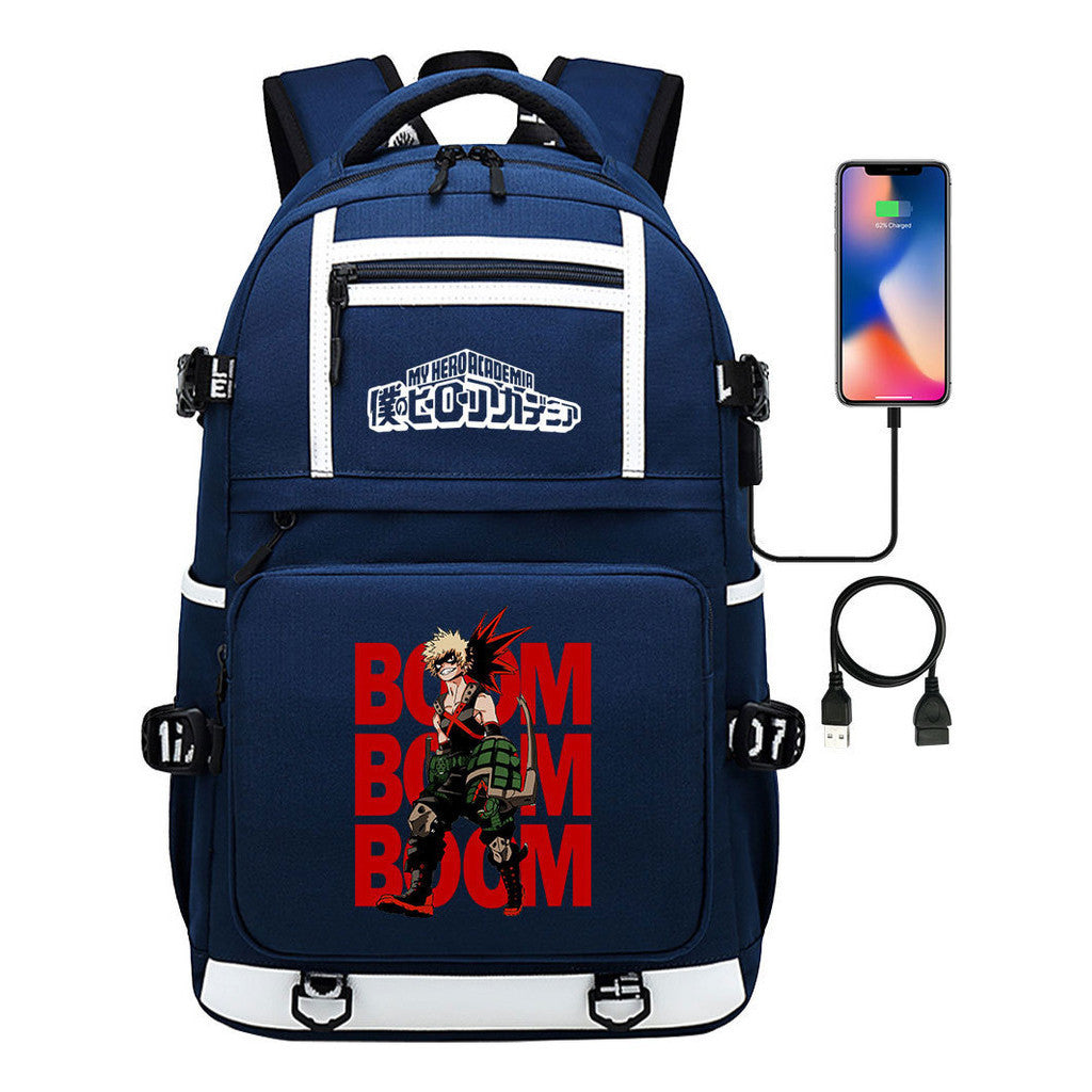My Heroes Academy Usb Youth Student Backpack Men's And Women's Backpack Leisure Travel Backpack